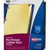 Avery Leather Style Pre-Printed A - Z Paper Dividers, Buff with Black Tabs (25180) New