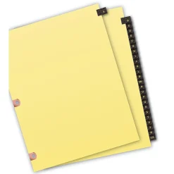 Avery Leather Style Pre-Printed A - Z Paper Dividers, Buff with Black Tabs (25180) New