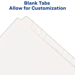 Avery Legal Blank Paper Dividers, White Unlaminated Tabs, Letter Size, 25/Pack (11949) Sale