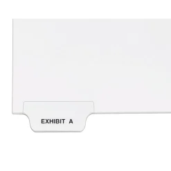Avery Legal Pre-Printed Paper Dividers, Bottom Tab EXHIBIT A, White, Style, Letter Size, 25/Pack (11940)