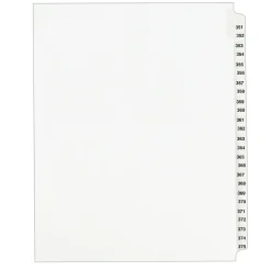 Avery Legal Pre-Printed Paper Divider Collated Set, 351-375 Tabs, White, Style, Letter Size (01344) Online