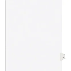 Avery Legal Pre-Printed Paper Dividers, Side Tab #21, White, Style, Letter Size, 25/Pack (01021) Discount