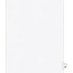 Avery Legal Pre-Printed Paper Dividers, Side Tab #24, White, Style, Letter Size, 25/Pack (01024) Outlet