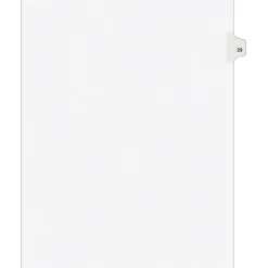 Avery Legal Pre-Printed Paper Dividers, Side Tab #29, White, Style, Letter Size, 25/Pack (01029) Hot