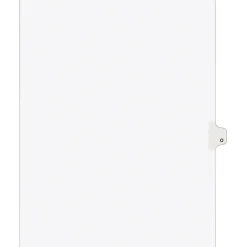 Avery Legal Pre-Printed Paper Dividers, Side Tab O, White, Style, Letter Size, 25/Pack (01415) New