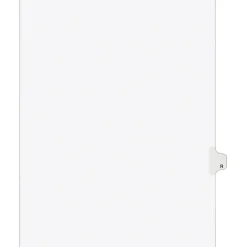 Avery Legal Pre-Printed Paper Dividers, Side Tab R, White, Style, Letter Size, 25/Pack (01418) Clearance