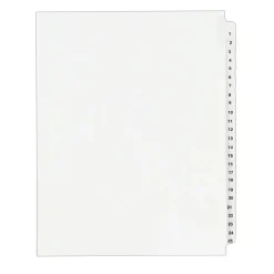 Avery Legal Pre-Printed Paper Divider Collated Set, 1-25 Tabs, White, Style, Letter Size (01330) Sale
