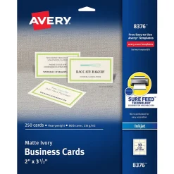Best Microperforated Business Cards, 2" x 3 1/2", Matte Ivory, 250 Per Pack (8376) Business Cards