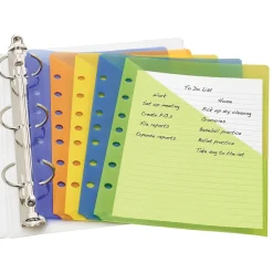 Avery Mini Binder Pockets for 5 1/2" x 8 1/2" Paper, Assorted Colors, 5/Pack (75307) Outlet
