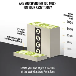 Avery PermaTrack Metallic Laser Asset Tag Labels, 3/4