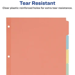Avery Plain Tab Write-On Paper Dividers, 5 Tabs, Multicolor, 36 Sets/Pack (11508) Discount
