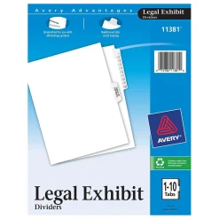Avery Premium Collated Legal Paper Dividers, 1-10 & Table of Content Tabs, White, Style, Letter Size (11381) Hot