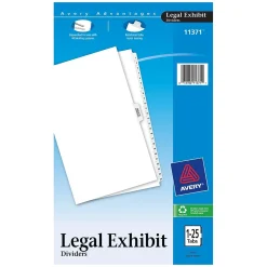 Avery Premium Collated Legal Paper Dividers, 1-25 & Table of Content Tabs, White, Style, Legal Size (11371) Sale