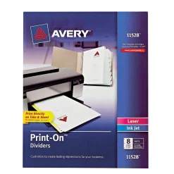 Avery Print-On Paper Dividers, 8 Tabs, White (11528) Sale