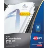 Avery Print-On Paper Dividers, 8 Tabs, White, 25 Sets/Pack (11554) Outlet
