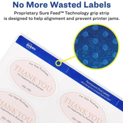 Avery Print-to-the-Edge Laser/Inkjet Oval Labels, 1 1/2