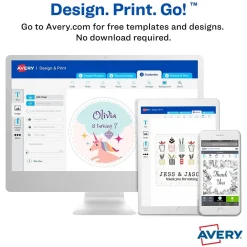 Avery Print-to-the-Edge Laser/Inkjet Oval Labels, 1 1/2