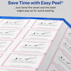 Avery Print-to-the-Edge Laser/Inkjet Square Labels, 2