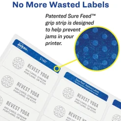 Avery Print-to-the-Edge Laser Address Labels, 1-1/4" x 2-3/8", White, 450 Labels/Pack (6871)* Address Labels