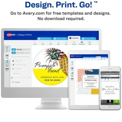 Avery Print-to-the-Edge Laser Arched Labels, 3-1/2