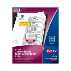 Avery Ready Index Customizable Table of Contents A-Z Tab Dividers, White Tabs, 6 Sets (11829) Discount