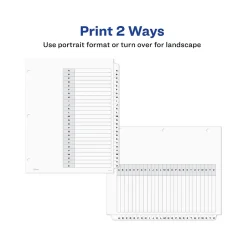 Avery Ready Index Customizable Table of Contents A-Z Tab Dividers, White Tabs, 6 Sets (11829) Discount