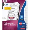 Avery Ready Index Table of Contents Paper Dividers, 1-12 Tabs, White, 6 Sets/Pack (11824) New