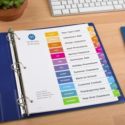 Avery Ready Index Table of Contents Pre-Printed Monthly Paper Divider, Jan-Dec, Multicolor, 6 Sets (11830) Clearance