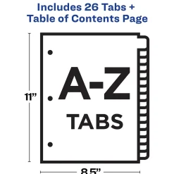 Avery Ready Index Table of Contents Pre-Printed Paper Dividers, A-Z Tabs, Multicolor, 1 Set (11125) Online