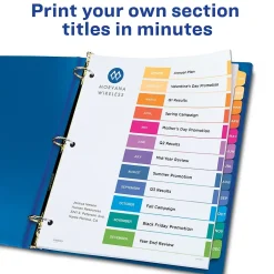 Avery Ready Index Table of Contents Pre-Printed Monthly Paper Divider, Jan - Dec Tabs, Multicolor, 1 Set (11127) New