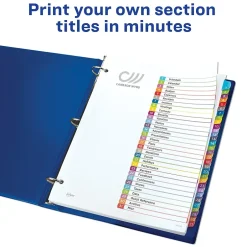 Avery Ready Index Table of Contents Paper Dividers, 1-31 Tabs, Contemporary Multicolor (11846) Clearance