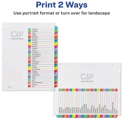 Avery Ready Index Table of Contents Paper Dividers, 1-31 Tabs, Contemporary Multicolor (11846) Clearance