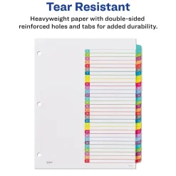 Avery Ready Index Table of Contents Paper Dividers, 1-31 Tabs, Contemporary Multicolor (11846) Clearance