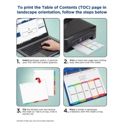 Avery Ready Index Table of Contents Paper Dividers, A-Z Tabs, Contemporary Multicolor (11844) New
