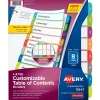 Avery Ready Index Table of Contents Paper Dividers, 1-8 Tabs, Contemporary Multicolor (11841)