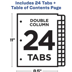 Avery Ready Index Table of Contents Double Column Paper Dividers, 1-24 Tabs, Multicolor (11321) Best