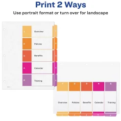 Avery Ready Index Table of Contents EcoFriendly Paper Dividers, 1-5 Tabs, Multicolor, 3 Sets/Pack (11080) Sale