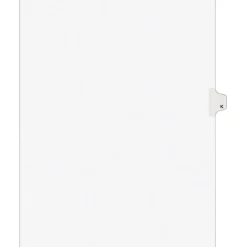 Avery Style Individual Legal Divider, Tab K, 8.5" x 11", White, 25/Set (01411) Hot
