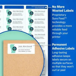 Avery Sure Feed Inkjet Return Address Labels, 3/4" x 2-1/4", 600 Labels/Pack (8257)* Address Labels