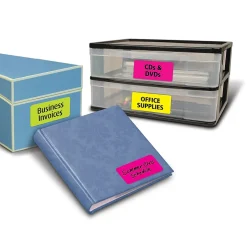 Avery Sure Feed Laser/Inkjet ID Labels, 2 x 4, Assorted Neon, 120 Labels/Pack (6481) Online