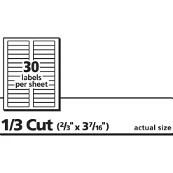 Avery Sure Feed Laser/Inkjet File Folder Labels, 2/3