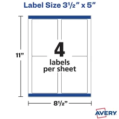Avery TrueBlock Inkjet Shipping Labels, 3-1/2