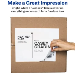 Avery TrueBlock Laser Shipping Labels, 8-1/2" x 11", White, 100 Labels/Box (5165)* Shipping Labels