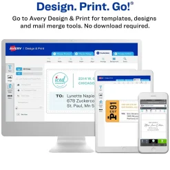 Avery TrueBlock Laser/Inkjet File Folder Labels, 2/3