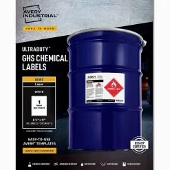Avery UltraDuty Waterproof Laser GHS Chemical Labels, 8-1/2" x 11", 50 Labels/Box (60501)* Shipping Labels