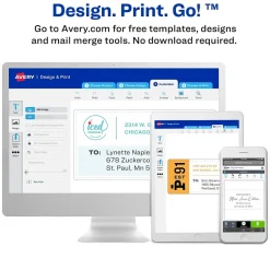 Avery Waterproof Laser Shipping Labels, 3-1/3