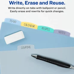 Avery Write & Erase Plastic Mini Dividers, 5 Tabs, Multicolor (16180) Discount