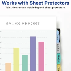 Avery Write & Erase Pocket Plastic Dividers, 8 Tabs, Multicolor (16177) New