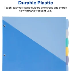 Avery Write & Erase Pocket Plastic Dividers, 8 Tabs, Multicolor (16177) New