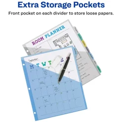Avery Write & Erase Pocket Plastic Dividers, 8 Tabs, Multicolor (16177) New